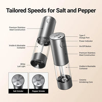 Electric Salt and Pepper Grinder Set
