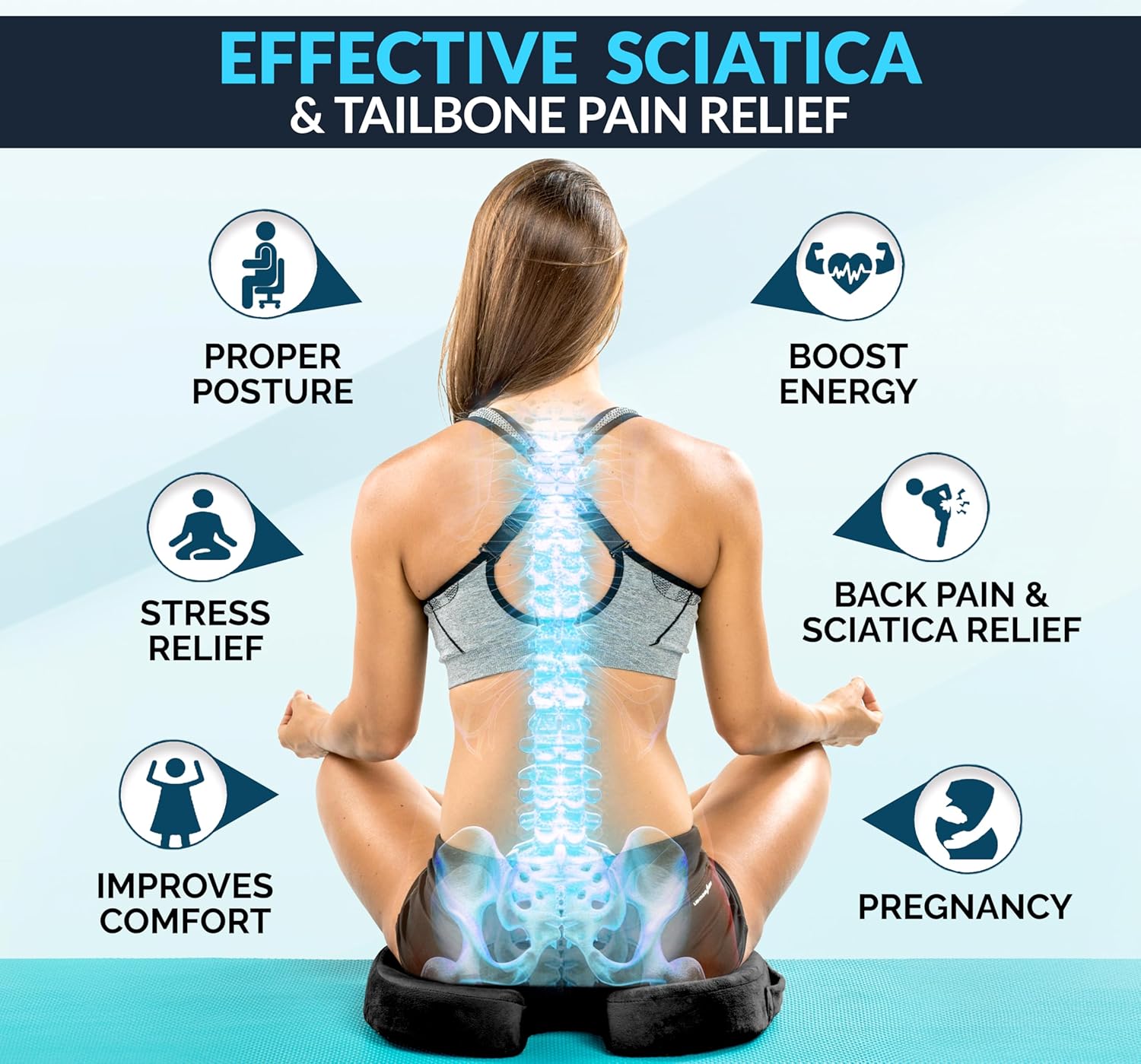 Premium Gel & Memory Foam Seat Cushion