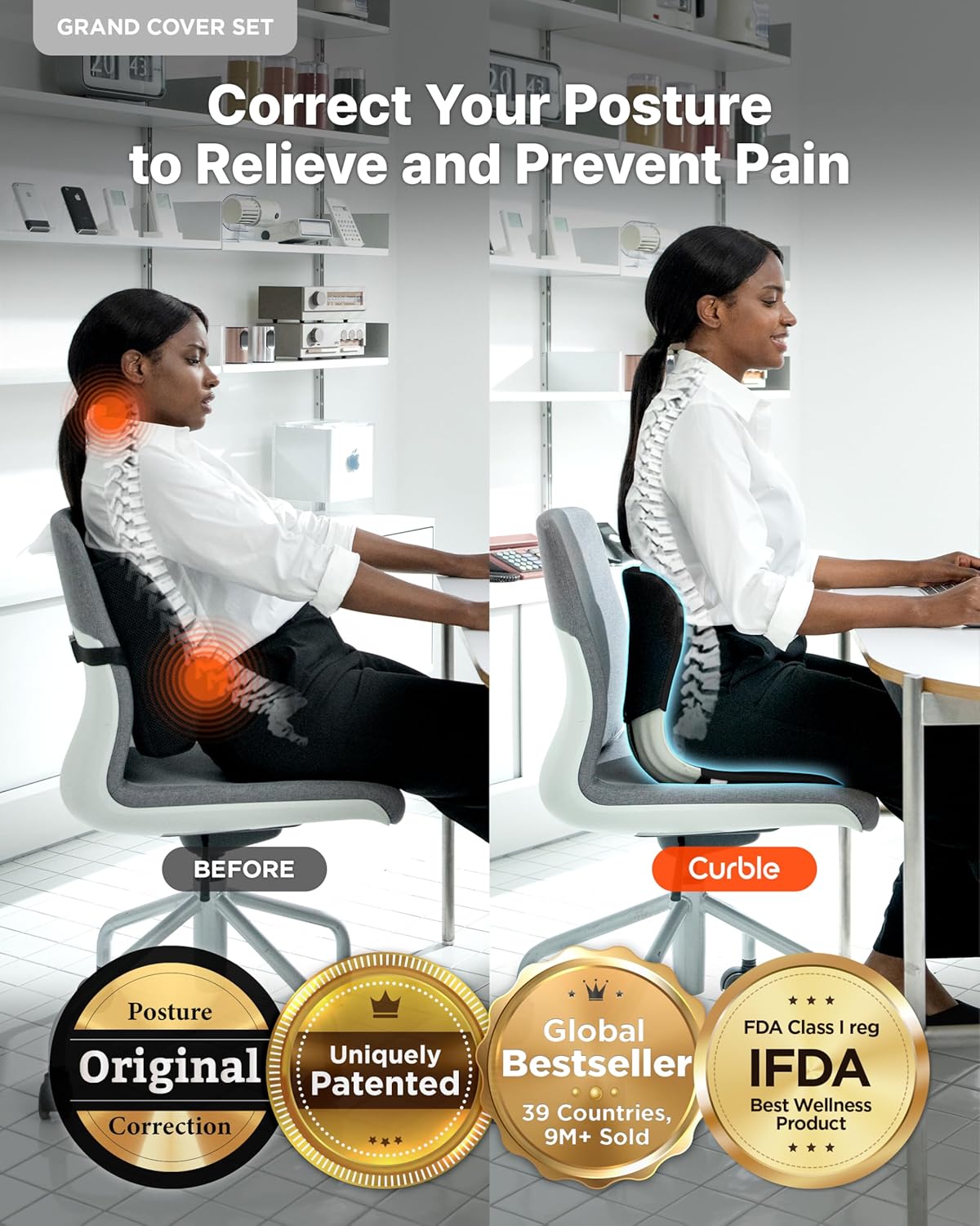 Ergonomic Back Support Chair for Home & Office
